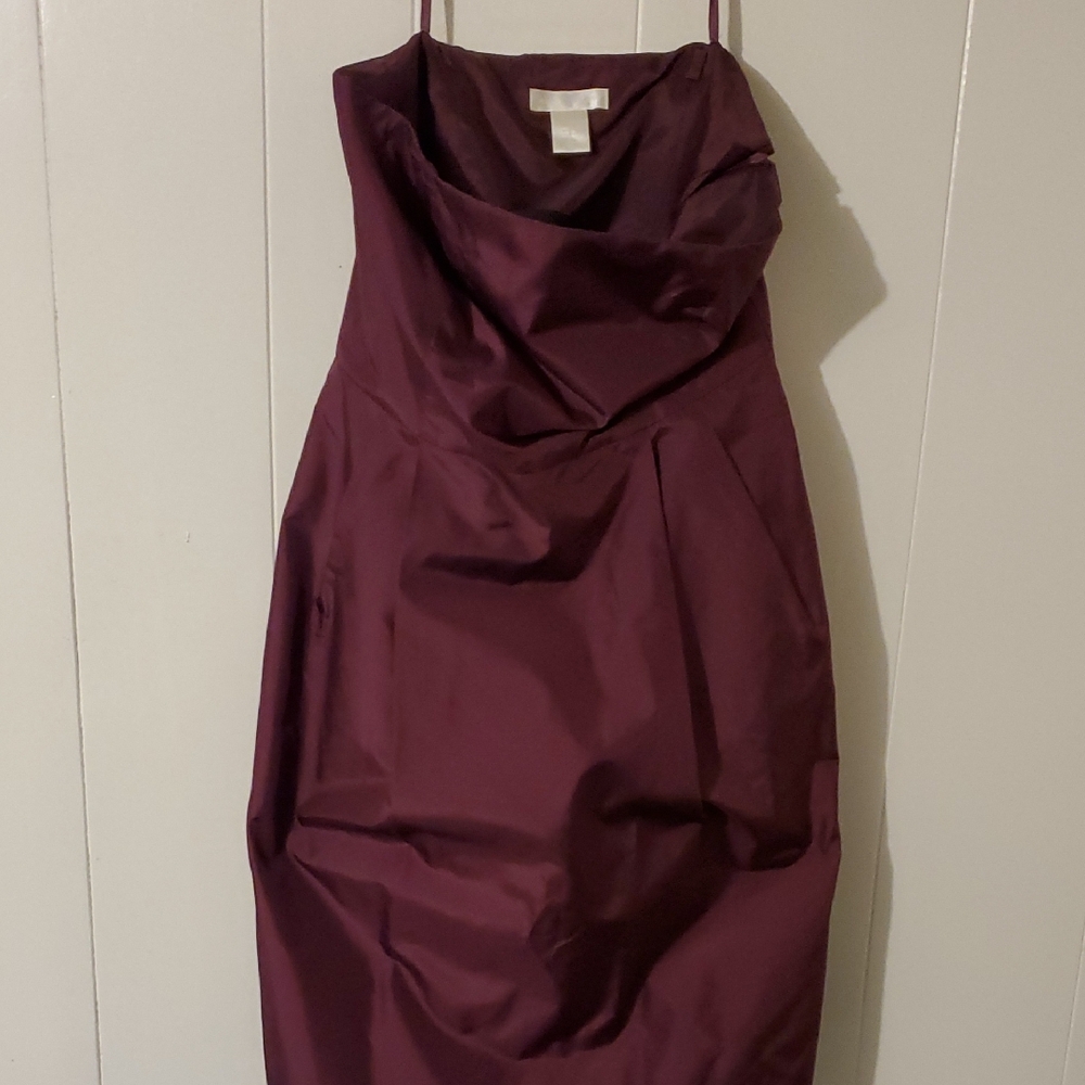 Ann Taylor Strapless Burgundy Dress
